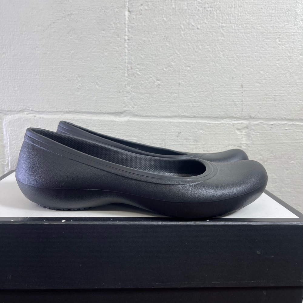 CROCS At Work 205074 Iconic Comfort Ballet Flats Black Slip On Womens Size 9 US